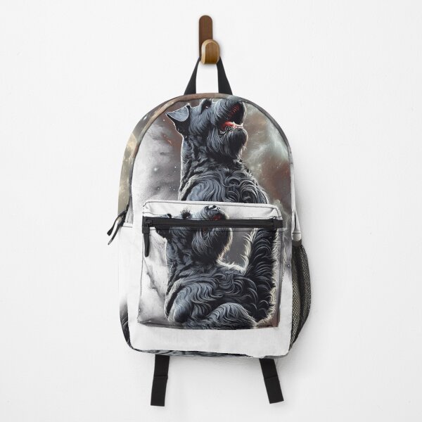 Item preview, Black Russian Terrier Howling Moon Lover Dog designed and sold by MosaikkiArt.