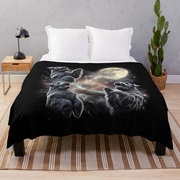 Item preview, Black Russian Terrier Howling Moon Lover Dog designed and sold by MosaikkiArt.