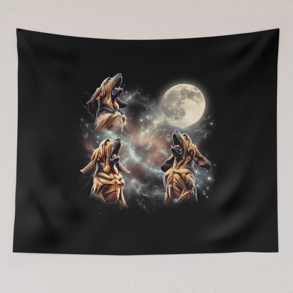 Item preview, Bloodhound Howling Moon Lover Dog designed and sold by MosaikkiArt.