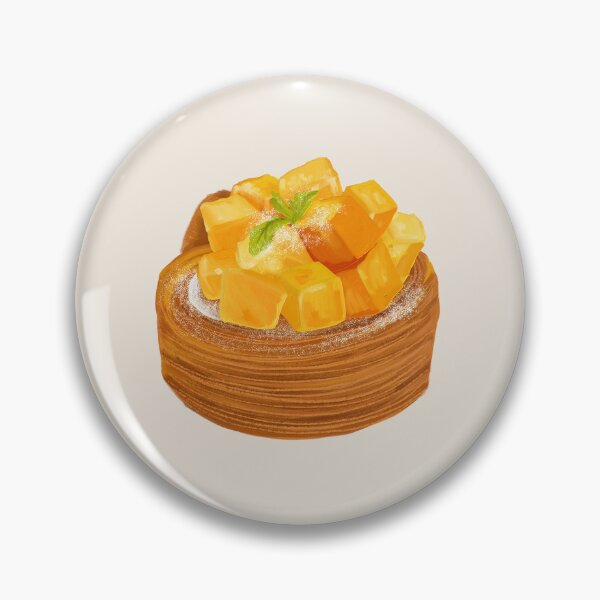 Item preview, Mango Danish Pastry Illustration – Tropical Dessert Food Art, Bakery Style, Mango Pastry Sticker Design designed and sold by simplepaperplan.