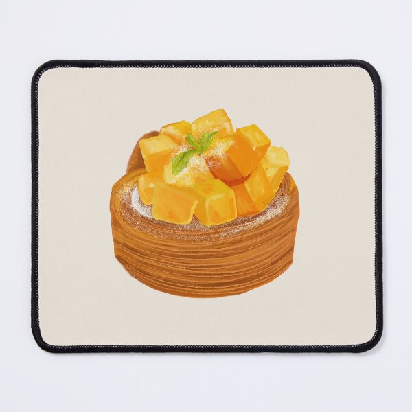 Item preview, Mango Danish Pastry Illustration – Tropical Dessert Food Art, Bakery Style, Mango Pastry Sticker Design designed and sold by simplepaperplan.