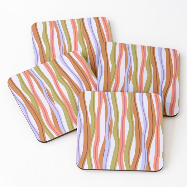 Item preview, Retro Wavy Seaweed Pattern – Colorful Organic Stripes Abstract Coastal Design designed and sold by Retro Street Studios.