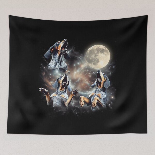 Item preview, Bluetick Coonhound Howling Moon Lover Dog designed and sold by MosaikkiArt.