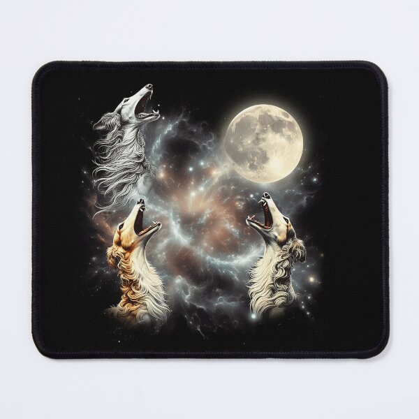 Item preview, Borzoi Howling Moon Lover Dog designed and sold by MosaikkiArt.