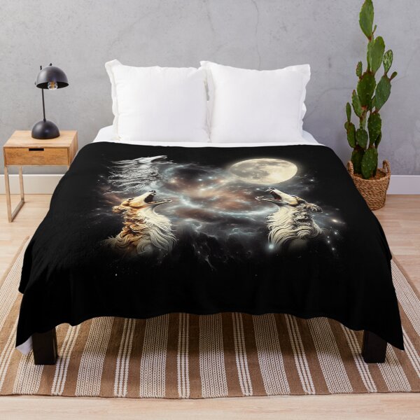 Item preview, Borzoi Howling Moon Lover Dog designed and sold by MosaikkiArt.