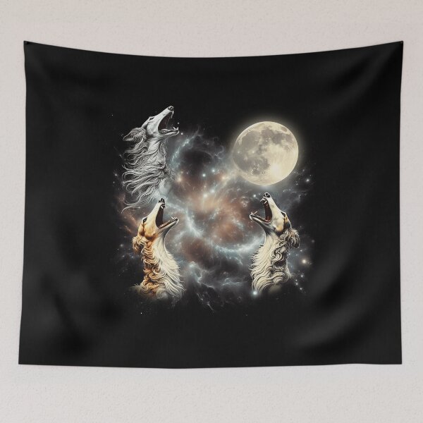 Item preview, Borzoi Howling Moon Lover Dog designed and sold by MosaikkiArt.
