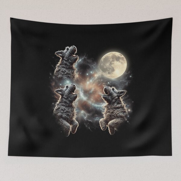 Item preview, Bouvier des Flandres Howling Moon Lover Dog designed and sold by MosaikkiArt.