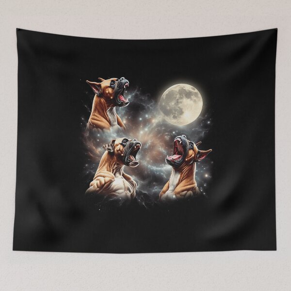 Item preview, Boxer Howling Moon Lover Dog designed and sold by MosaikkiArt.