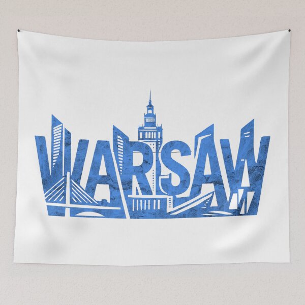 Item preview, Warsaw Skyline Typography – Modern Architectural Cityscape designed and sold by RDproject.