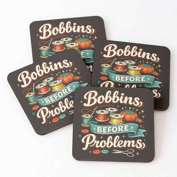 Item preview, Bobbins Before Problems – Vintage Sewing Humor Design designed and sold by blankTeeShirt.