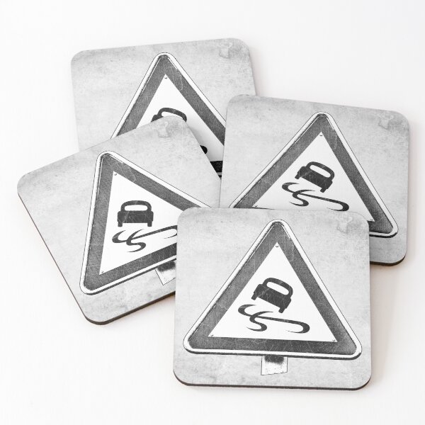 Item preview, Slippery Road Hazard Sign Dark Grunge Warning designed and sold by Ghoul Enterprises.