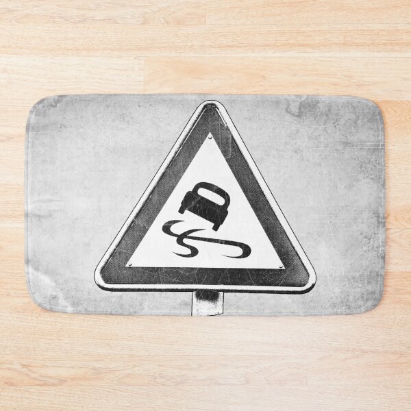 Item preview, Slippery Road Hazard Sign Dark Grunge Warning designed and sold by Ghoul Enterprises.
