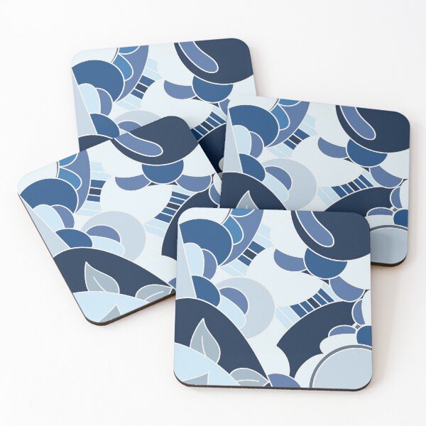 Item preview, Cool Blue Abstract Shapes Pattern – Minimal Modern Geometric Design designed and sold by Moon-Petal.