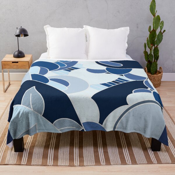 Item preview, Cool Blue Abstract Shapes Pattern – Minimal Modern Geometric Design designed and sold by Moon-Petal.