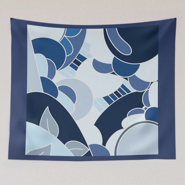 Item preview, Cool Blue Abstract Shapes Pattern – Minimal Modern Geometric Design designed and sold by Moon-Petal.