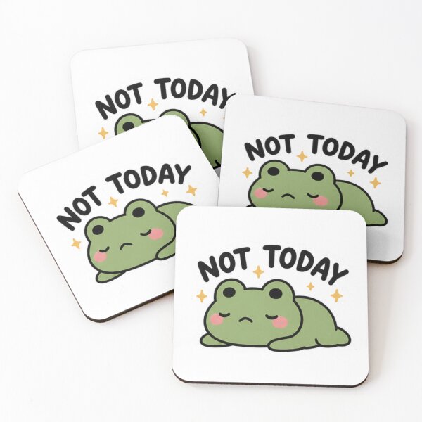 Item preview, Not Today Frog Sticker – Funny Lazy Mood Cute Frog Aesthetic Sticker designed and sold by Trendy Prints Studio.