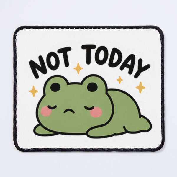 Item preview, Not Today Frog Sticker – Funny Lazy Mood Cute Frog Aesthetic Sticker designed and sold by Trendy Prints Studio.