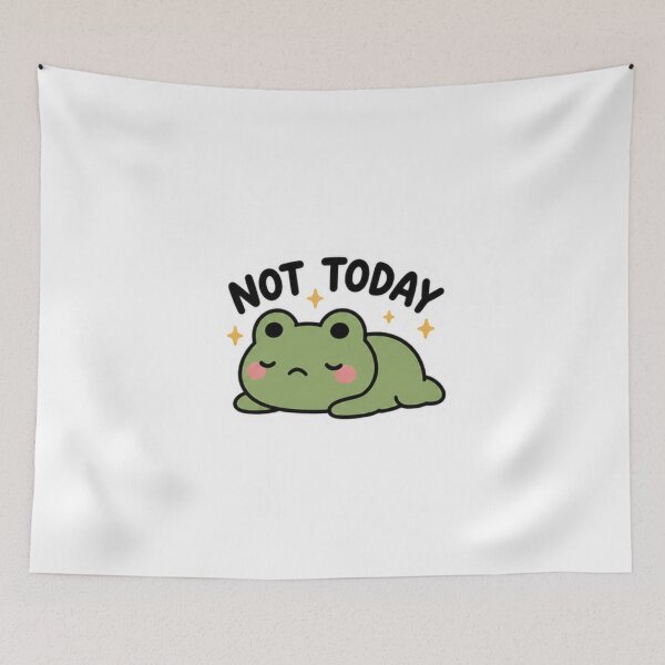 Item preview, Not Today Frog Sticker – Funny Lazy Mood Cute Frog Aesthetic Sticker designed and sold by Trendy Prints Studio.