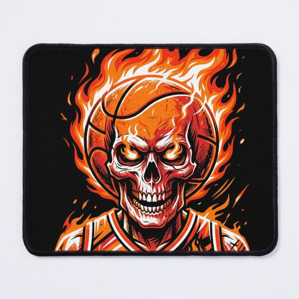 Item preview, Flaming Basketball Skull designed and sold by Stickersdevelop.