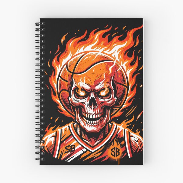 Item preview, Flaming Basketball Skull designed and sold by Stickersdevelop.