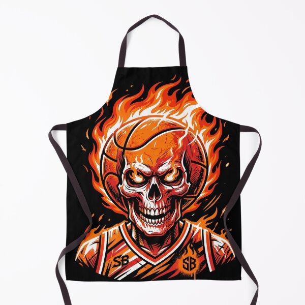 Item preview, Flaming Basketball Skull designed and sold by Stickersdevelop.