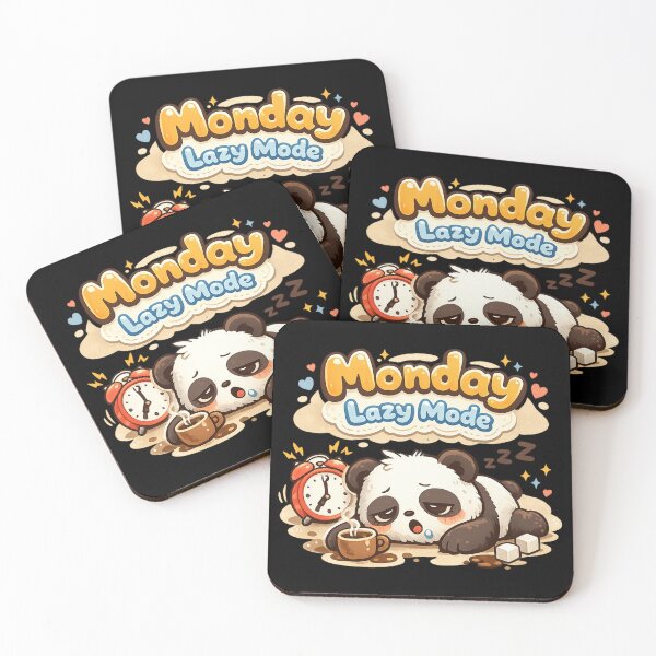 Item preview, Cute Panda Monday Lazy Mode – Tired Panda Coffee Monday Mood T-Shirt designed and sold by DarojadNR.