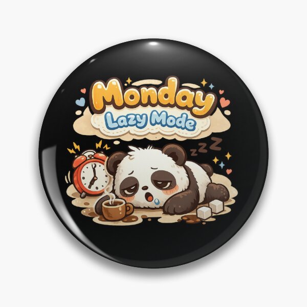 Item preview, Cute Panda Monday Lazy Mode – Tired Panda Coffee Monday Mood T-Shirt designed and sold by DarojadNR.