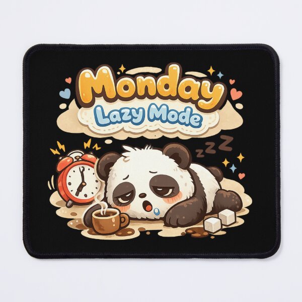 Item preview, Cute Panda Monday Lazy Mode – Tired Panda Coffee Monday Mood T-Shirt designed and sold by DarojadNR.