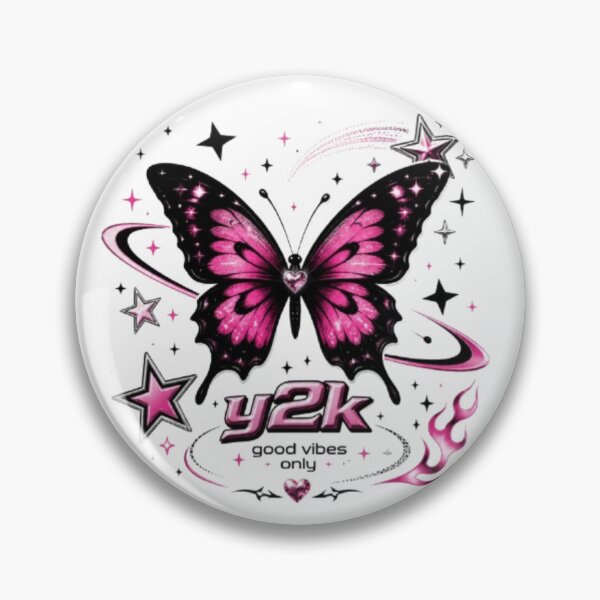 Item preview, Y2K Butterfly Aesthetic Sticker Pink Star Retro 2000s Cute Trendy Laptop Decal designed and sold by EverMuse_0_0.