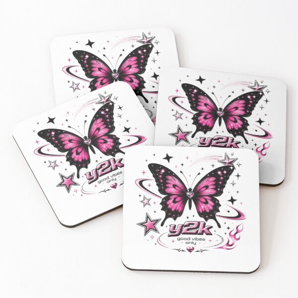 Item preview, Y2K Butterfly Aesthetic Sticker Pink Star Retro 2000s Cute Trendy Laptop Decal designed and sold by EverMuse_0_0.