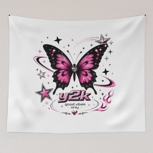 Item preview, Y2K Butterfly Aesthetic Sticker Pink Star Retro 2000s Cute Trendy Laptop Decal designed and sold by EverMuse_0_0.