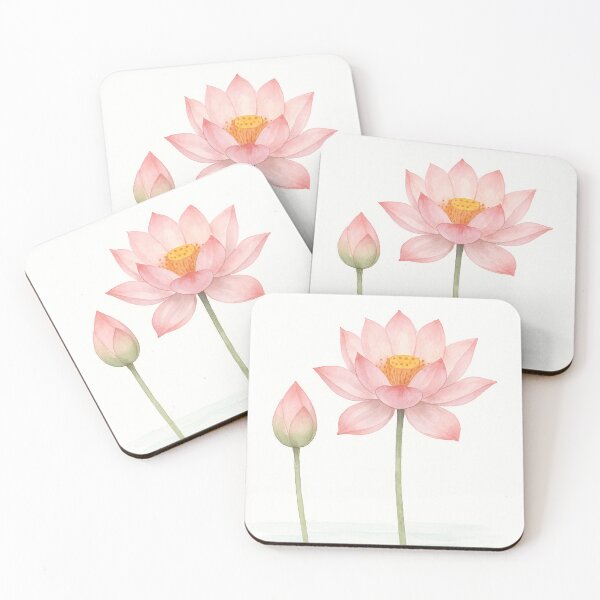 Item preview, Pink Lotus Bloom — Delicate Watercolour Lotus Flower and Bud,  Botanical Art designed and sold by Mindful Heritage.