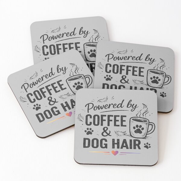 Item preview, Powered By Coffee And Dog Hair Funny Dog Mom Pet Lover Aesthetic T-Shirt designed and sold by warlistop.