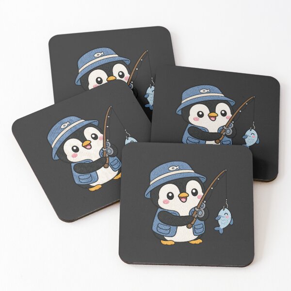 Item preview, Penguin Fisher – Cute Kawaii Fishing Animal Design designed and sold by ColorSplash123.