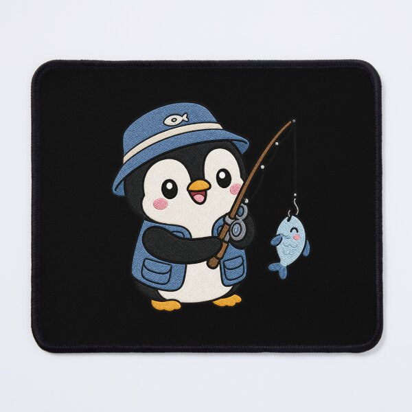 Item preview, Penguin Fisher – Cute Kawaii Fishing Animal Design designed and sold by ColorSplash123.