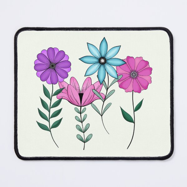 Item preview, Pink Purple Blue Flowers designed and sold by NotPrettyinPink.
