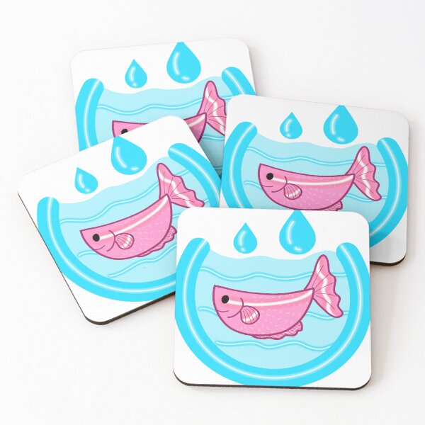 Item preview, Pink Fish in Blue Water with Droplets designed and sold by MigWhimsy.
