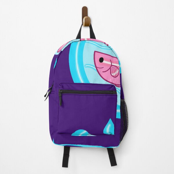 Item preview, Pink Fish in Blue Water with Droplets designed and sold by MigWhimsy.