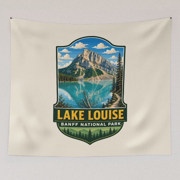 Item preview, Banff National Park Retro Sticker Design designed and sold by Gideon Emmerich.