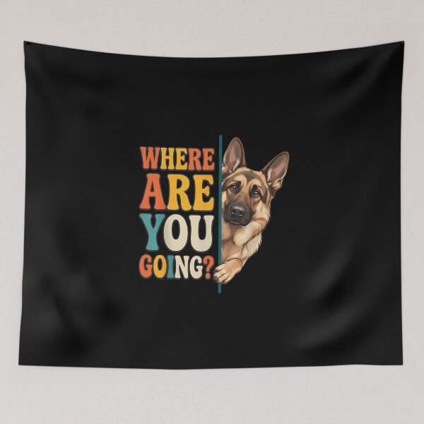 Item preview, Where Are You Going German Shepherd Dog Retro designed and sold by OlyvieArt.