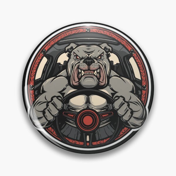 Item preview, Angry Bulldog Driver Car Steering Wheel Art Print designed and sold by Sky-bully.