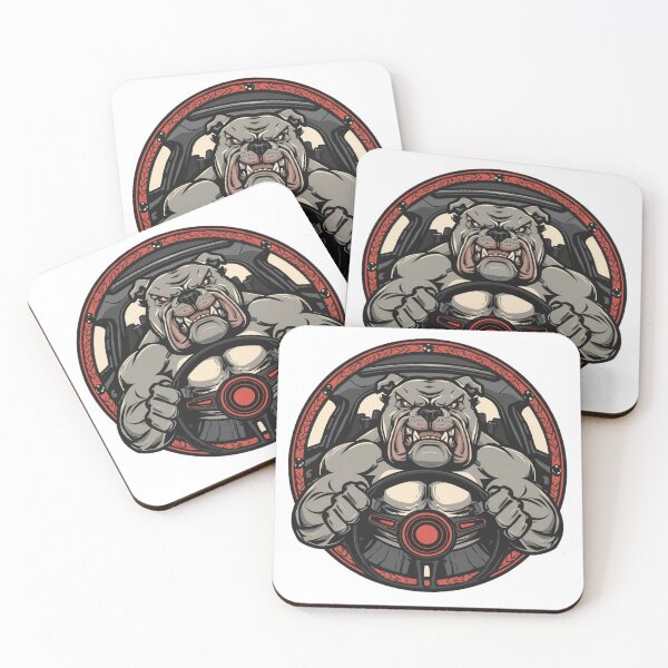 Item preview, Angry Bulldog Driver Car Steering Wheel Art Print designed and sold by Sky-bully.