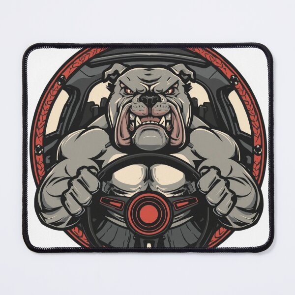 Item preview, Angry Bulldog Driver Car Steering Wheel Art Print designed and sold by Sky-bully.