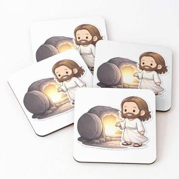 Item preview, Chibi Jesus Resurrection Passover Easter Cute Christian Sticker designed and sold by Faithlines.