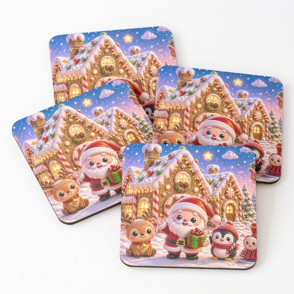 Item preview, Kawaii Christmas Village Mug Wrap | Cute 3D Holiday Scene | Cozy Santa Gingerbread Winter Design designed and sold by GMACgraphicsCo.