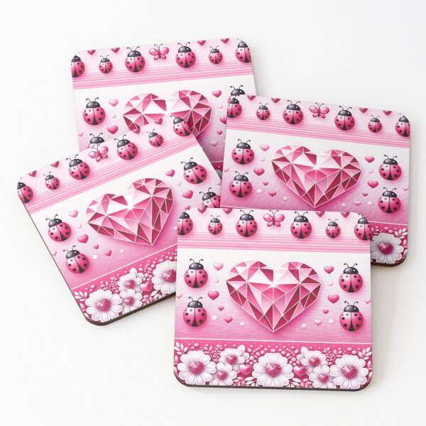 Item preview, Geometric Heart with Ladybugs designed and sold by purplesensation.