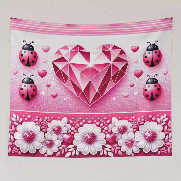 Item preview, Geometric Heart with Ladybugs designed and sold by purplesensation.