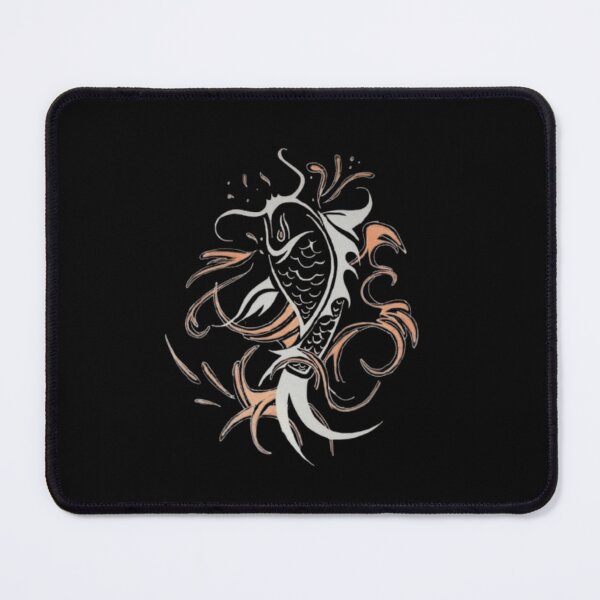 Item preview, Dark Koi Fish Tribal Ink Art Black Gold Design designed and sold by silversketchh.