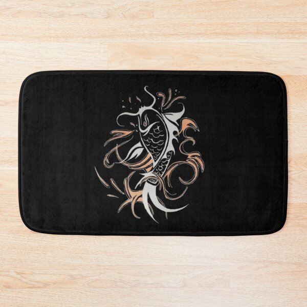 Item preview, Dark Koi Fish Tribal Ink Art Black Gold Design designed and sold by silversketchh.