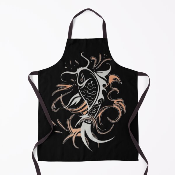 Item preview, Dark Koi Fish Tribal Ink Art Black Gold Design designed and sold by silversketchh.